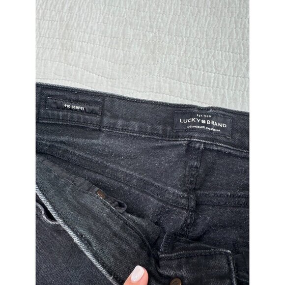 Lucky Brand Mens Black 110 Skinny Denim Casual Jeans 34X30 Everyday - Picture 7 of 9